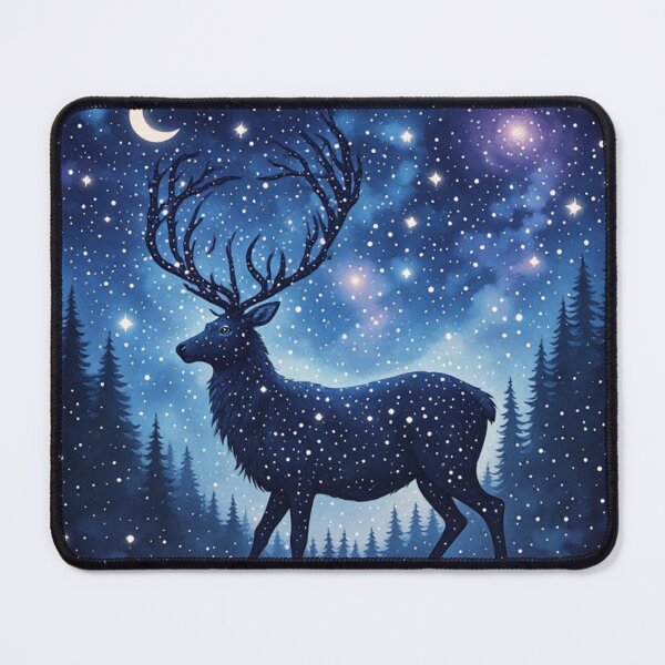 Item preview, Celestial Starry Night Reindeer Winter Forest designed and sold by AWADHESH CHAURASIA.