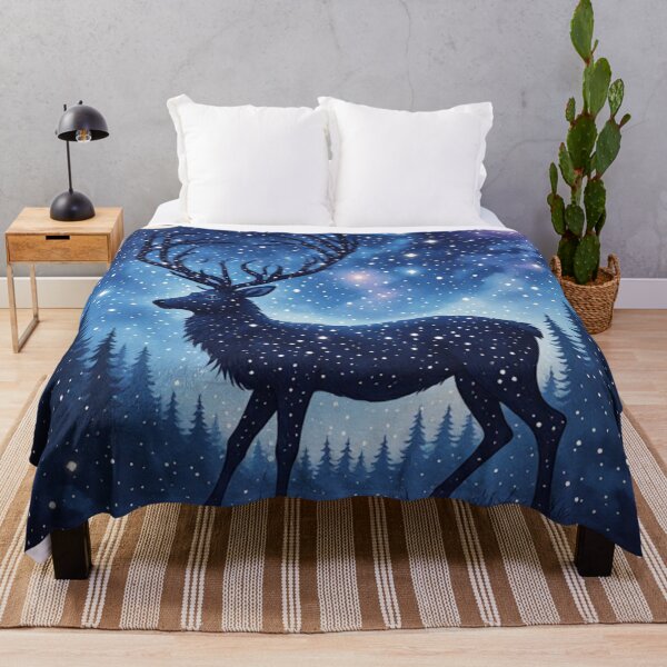 Item preview, Celestial Starry Night Reindeer Winter Forest designed and sold by AWADHESH CHAURASIA.