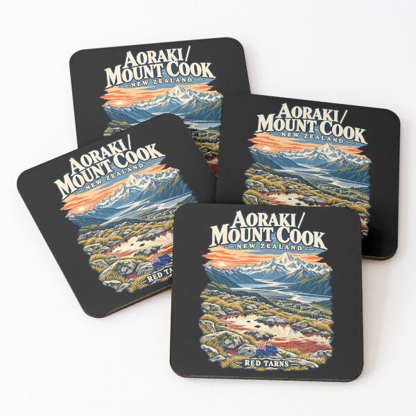 Aperçu de l'œuvre Red Tarns Aoraki Sunset créée et vendue par EvergreenPark - Tee Studio.