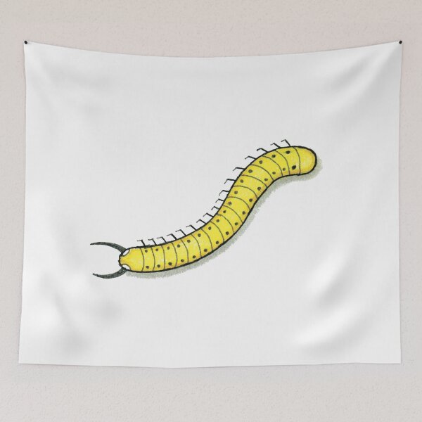 Item preview, Yellow Centipede Illustration Stylized Insect Art designed and sold by Ihor Ivanov.