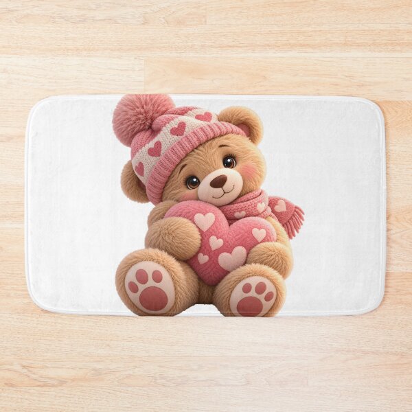Item preview, Cozy Teddy Bear With Pink Heart designed and sold by Dovarune.