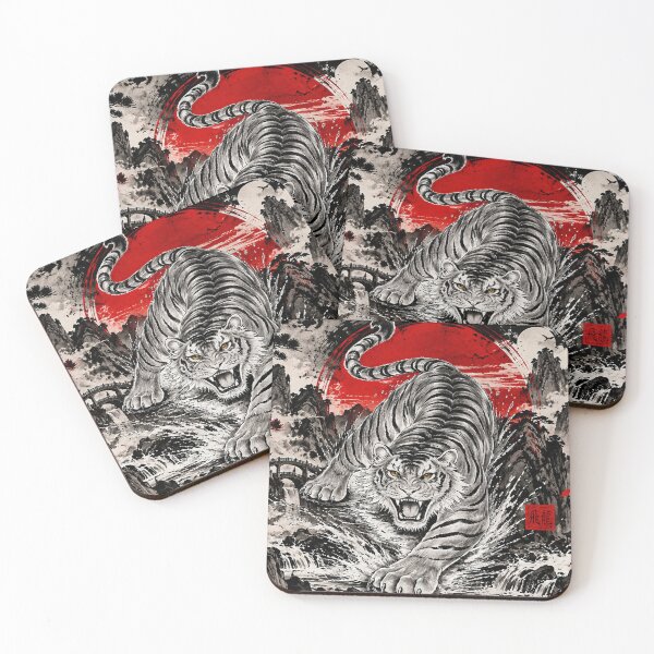 Item preview, White Tiger Chinese Ink Art Martial Arts designed and sold by Fei Long Design Hub.