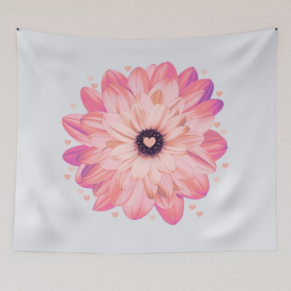 Item preview, Pink double daisy and hearts designed and sold by SuncatcherPhoto.