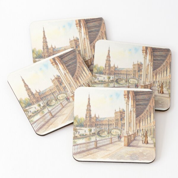 Item preview, Plaza de España in Seville – Galactic Watercolor designed and sold by JMAVILA ART.