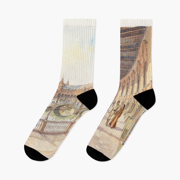 Item preview, Plaza de España in Seville – Galactic Watercolor designed and sold by JMAVILA ART.