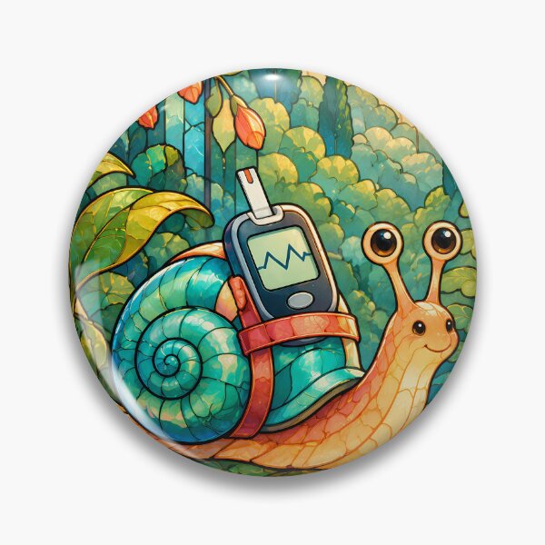 Item preview, Snail Carrying a Glucose Meter – Stained Glass Diabetes Art designed and sold by Jaani-T.