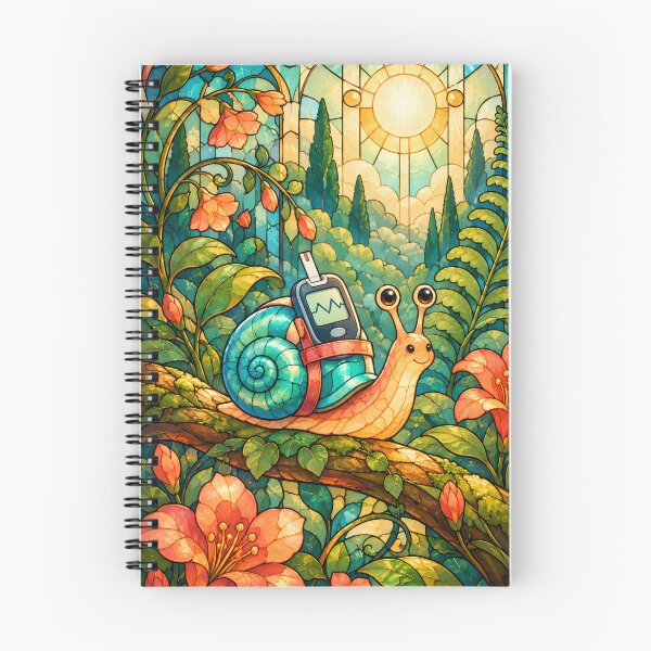 Item preview, Snail Carrying a Glucose Meter – Stained Glass Diabetes Art designed and sold by Jaani-T.