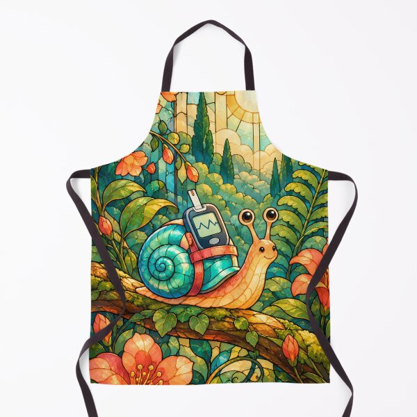 Item preview, Snail Carrying a Glucose Meter – Stained Glass Diabetes Art designed and sold by Jaani-T.