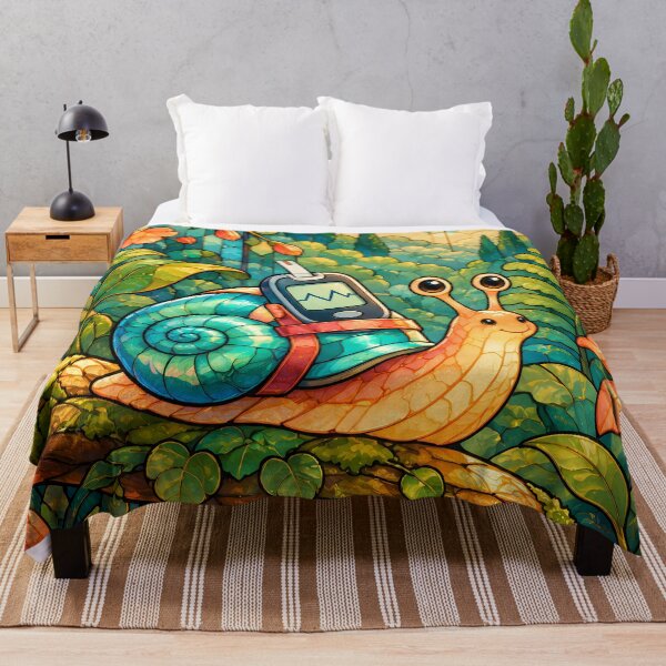 Item preview, Snail Carrying a Glucose Meter – Stained Glass Diabetes Art designed and sold by Jaani-T.