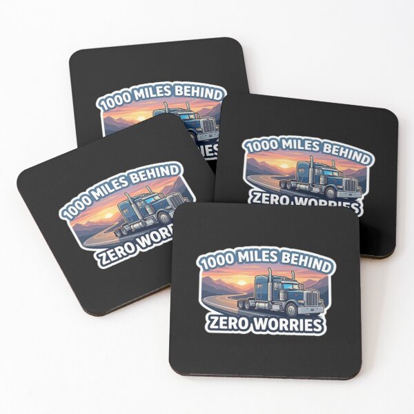 Item preview, 1000 Miles Behind Zero Worries Vintage Blue Semi Truck designed and sold by PoleksGraphics.