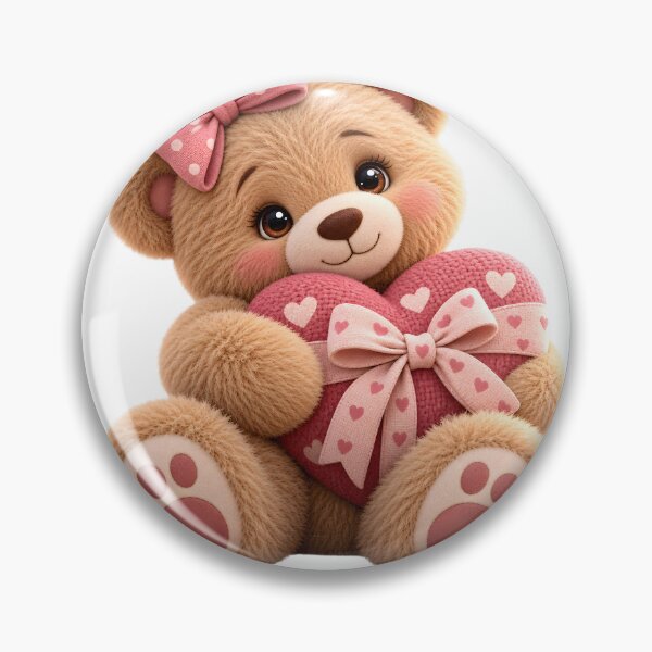 Item preview, Fluffy Teddy Bear With Heart Bow designed and sold by Dovarune.
