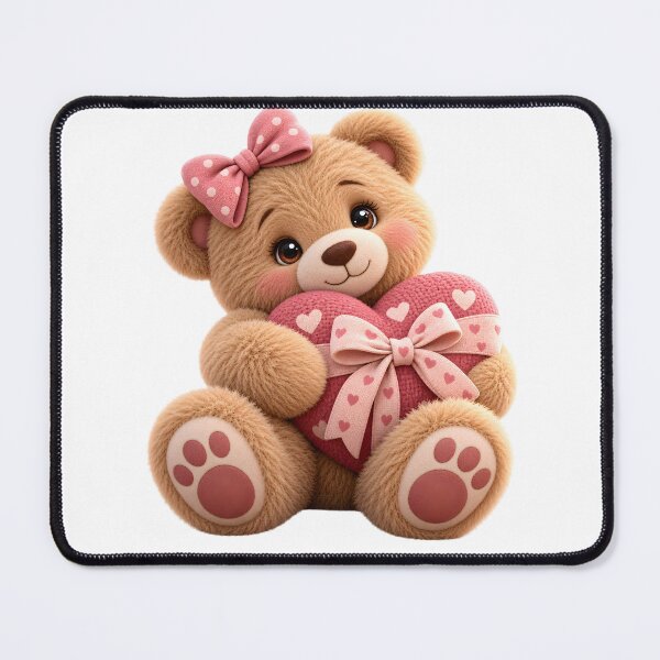 Item preview, Fluffy Teddy Bear With Heart Bow designed and sold by Dovarune.