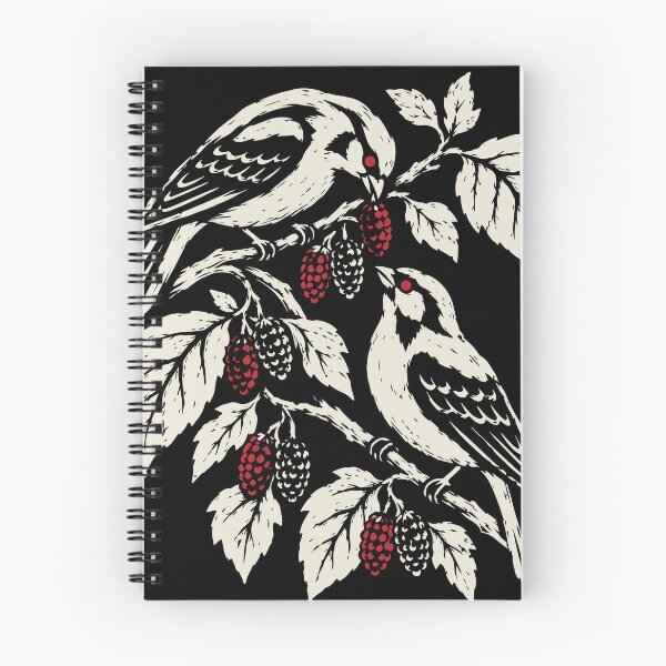 Item preview, Autumn Berry Birds Vintage Woodland Folk Art Print designed and sold by Jokerstyle.