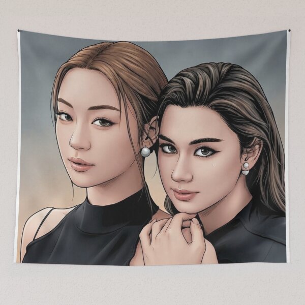 Item preview, LenaMiu Stare Thai GL Kdrama Actress LGBTQ+ Cartoon Art Wall Decor Comic Print Poster Shirt Cell  designed and sold by Mind Space.