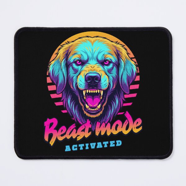 Item preview, Golden Retriever Beast Mode - Neon Cyberpunk Horror designed and sold by PixelsPaws.