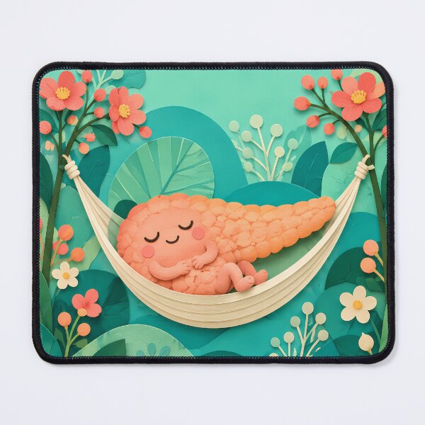 Item preview, Sleepy Pancreas in a Hammock – Botanical Paper Collage Art designed and sold by Jaani-T.
