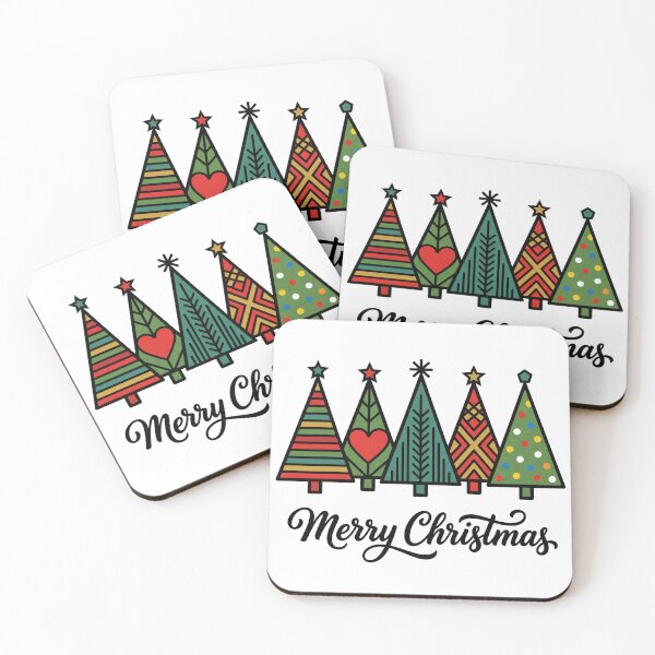 Item preview, Merry Christmas Retro Christmas Trees – Colorful Geometric Christmas Tree Row designed and sold by Osmose-Studio.