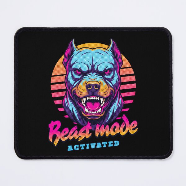 Item preview, Pitbull Beast Mode - Neon Cyberpunk Horror designed and sold by PixelsPaws.