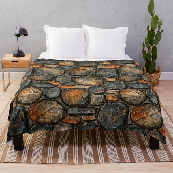 Item preview, Rustic Fieldstone Wall with Warm Amber Accents designed and sold by Piotrek0001.