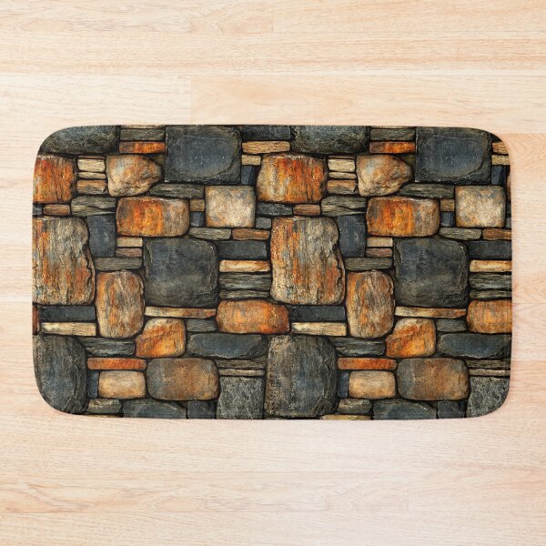 Item preview, Thin Stacked Ledge Stone Wall in Rust Tones designed and sold by Piotrek0001.
