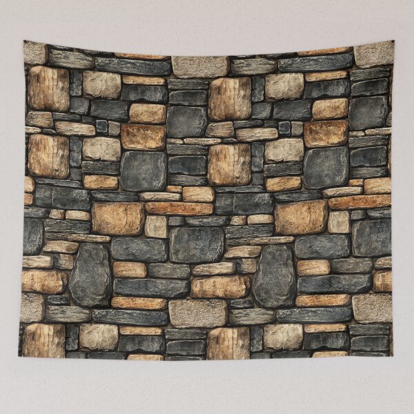 Item preview, Weathered Slate and Golden Sandstone Wall designed and sold by Piotrek0001.
