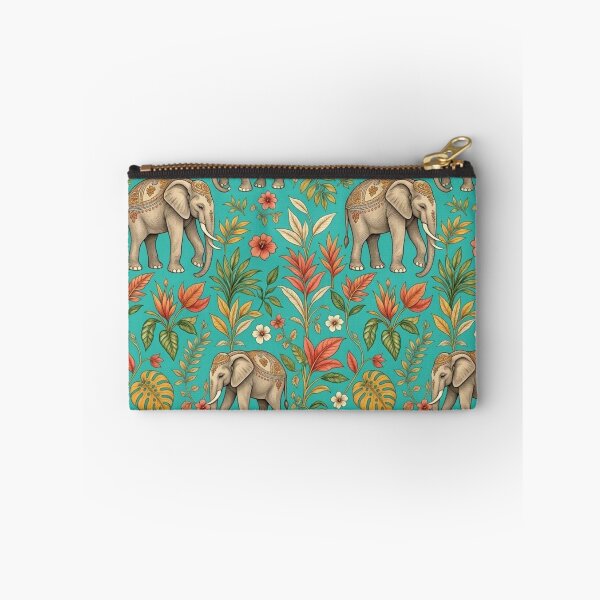 Item preview, Tropical Elephant Seamless Pattern | Botanical Jungle Teal Art designed and sold by Dogandesighn.