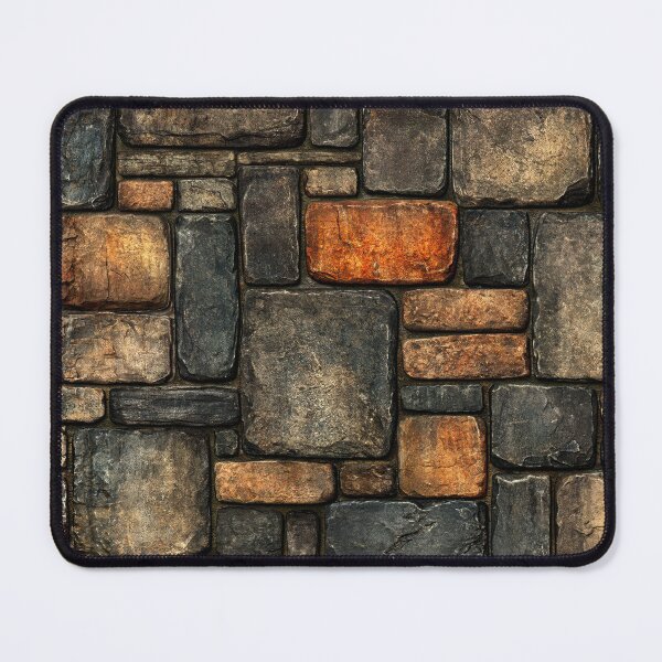 Item preview, Stacked Slate Masonry with Warm Amber Accents designed and sold by Piotrek0001.