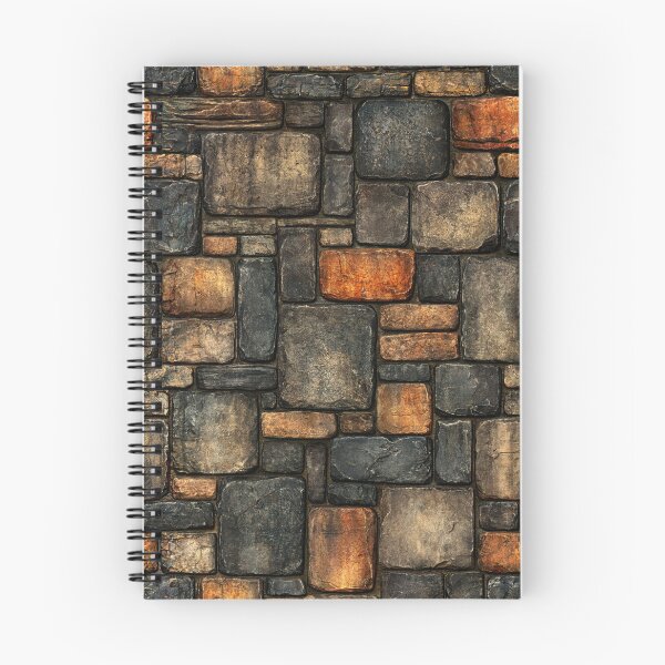 Item preview, Stacked Slate Masonry with Warm Amber Accents designed and sold by Piotrek0001.