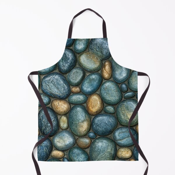 Item preview, Polished River Pebble Mosaic in Teal and Gold designed and sold by Piotrek0001.