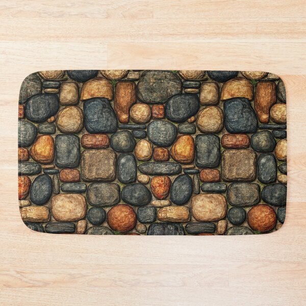 Item preview, Mixed River Rock Cobblestone Wall Texture designed and sold by Piotrek0001.