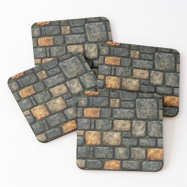 Item preview, Charcoal Fortress Wall with Golden Stone Accents designed and sold by Piotrek0001.