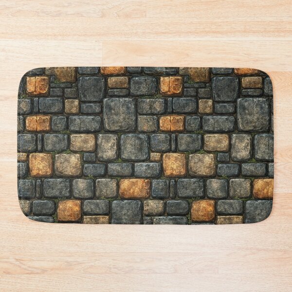 Item preview, Charcoal Fortress Wall with Golden Stone Accents designed and sold by Piotrek0001.