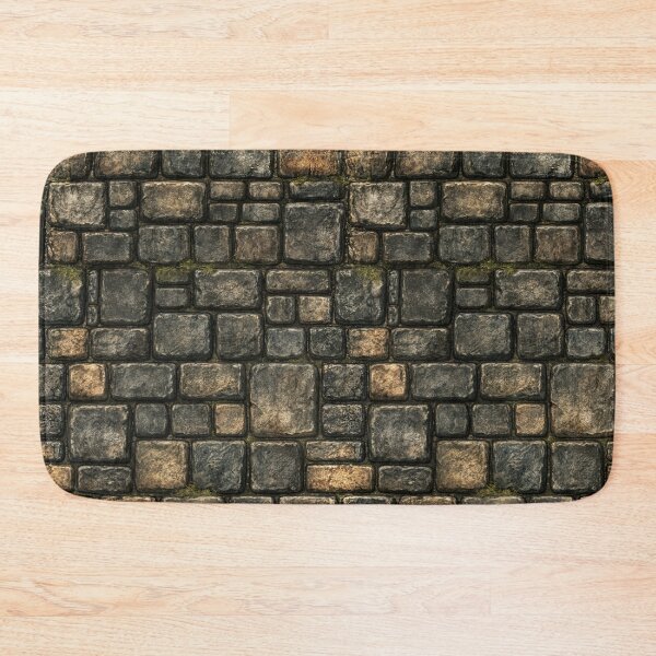 Item preview, Weathered Grey Cobblestone with Subtle Moss designed and sold by Piotrek0001.