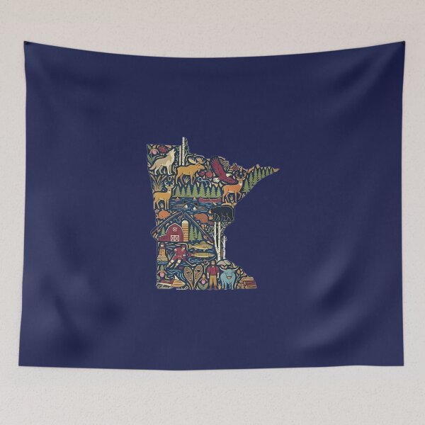 Item preview, Minnesota State Shape Folk Art - Iconic Wildlife, Nature, and North Star State designed and sold by FrozenFits.