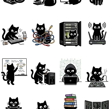 Artwork thumbnail, Software Engineer Black Cat Coder Pattern by Quotes 2021