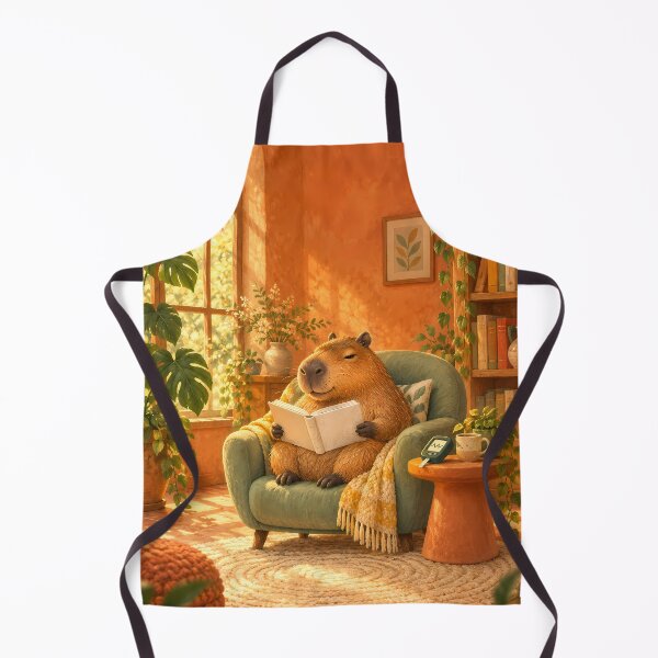Item preview, Cozy Capybara Reading with Glucose Meter – Diabetes Art designed and sold by Jaani-T.