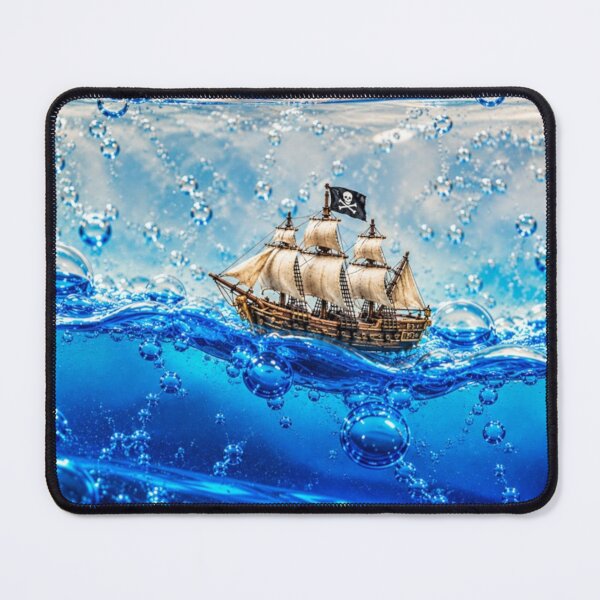 Item preview, Pirate Ship in Blue Liquid | Nautical Optical Illusion designed and sold by GSizzle1.