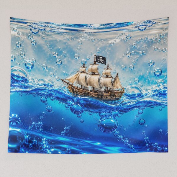 Item preview, Pirate Ship in Blue Liquid | Nautical Optical Illusion designed and sold by GSizzle1.