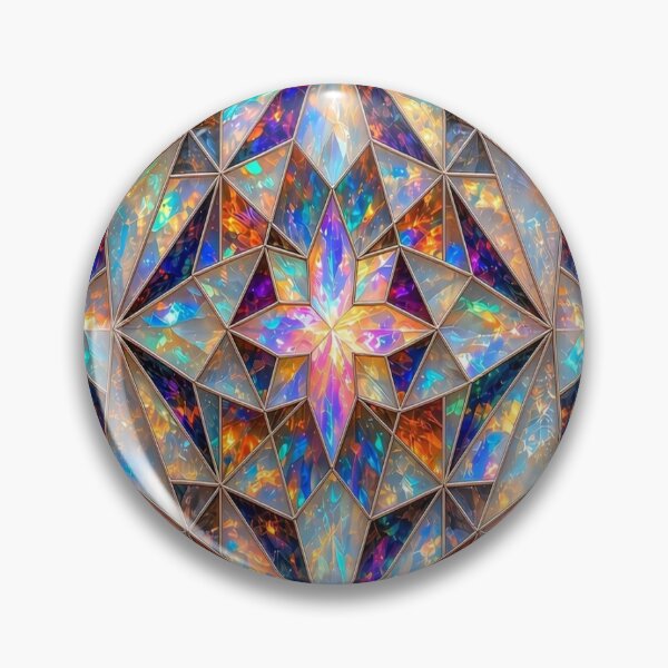 Item preview, Rainbow Stained Glass Crystal - Prismatic Geometric Vitray Star designed and sold by Breezes-of-Ida.