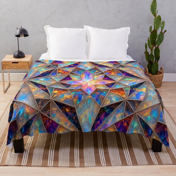 Artikelvorschau, Regenbogenfarbenes Glaskristall - Prismatischer geometrischer Vitray-Stern entworfen und verkauft von Breezes-of-Ida.