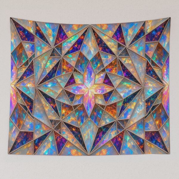 Item preview, Rainbow Stained Glass Crystal - Prismatic Geometric Vitray Star designed and sold by Breezes-of-Ida.