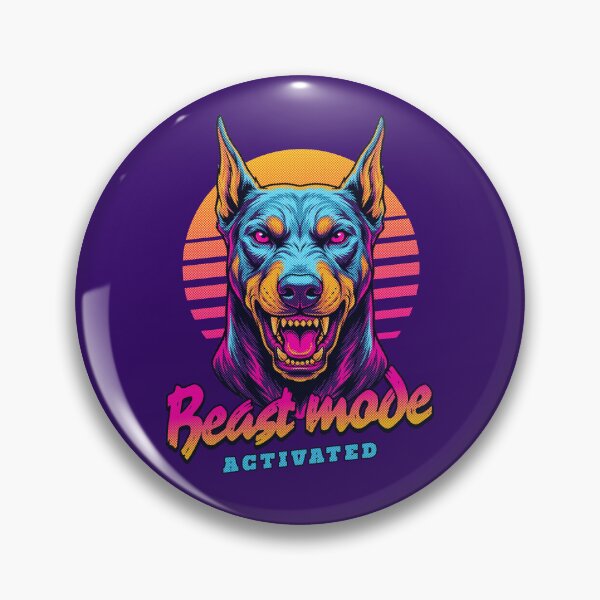 Item preview, Doberman Beast Mode - Neon Cyberpunk Horror designed and sold by PixelsPaws.