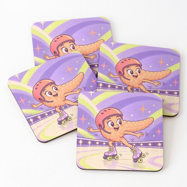 Item preview, Roller-Skating Pancreas – Cute Retro Anatomy Art designed and sold by Jaani-T.