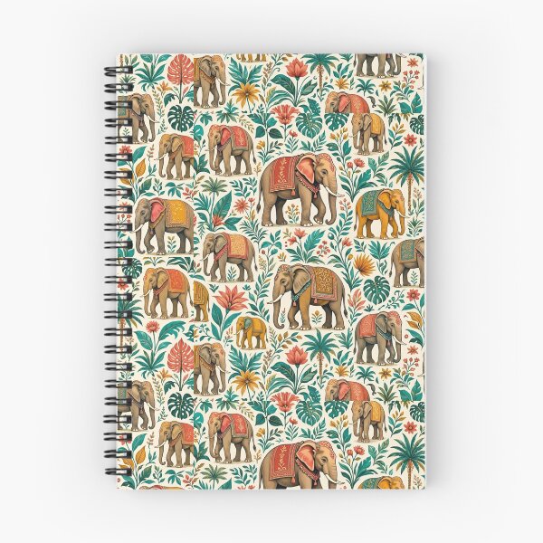 Item preview, : Ornate Elephant & Palm Tree Pattern | Boho Tropical Jungle designed and sold by Dogandesighn.