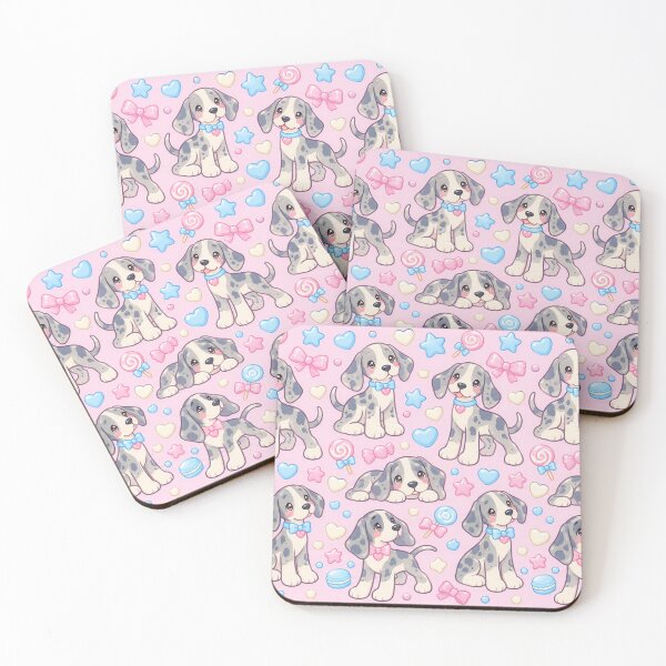 Item preview, Kawaii Gummy Great Dane Puppies Pastel Candy Pattern designed and sold by Soft Berry Studio.
