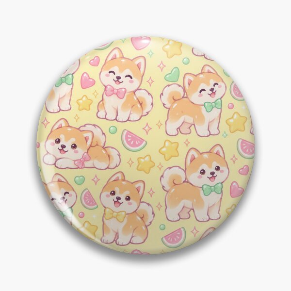 Item preview, Kawaii Gummy Akita Puppies Pastel Candy Pattern designed and sold by Soft Berry Studio.