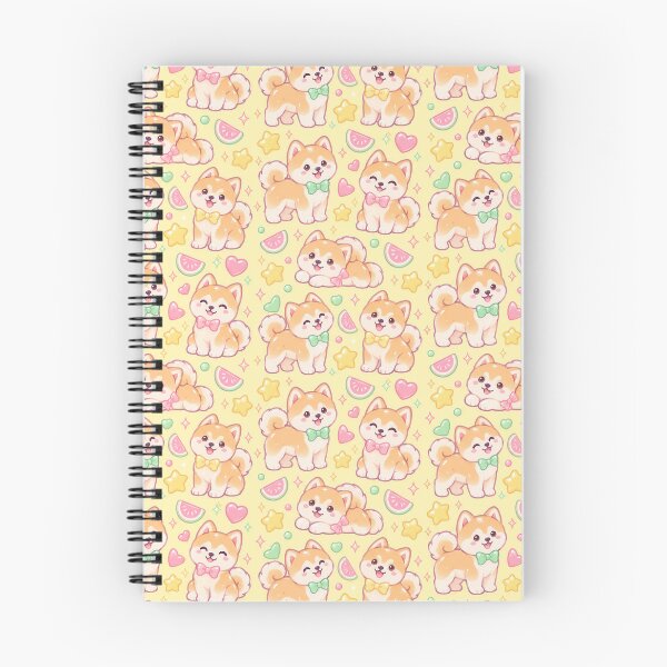 Item preview, Kawaii Gummy Akita Puppies Pastel Candy Pattern designed and sold by Soft Berry Studio.