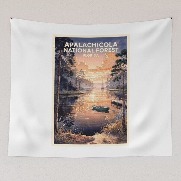 Item preview, Apalachicola National Forest Florida Vintage Watercolor Travel designed and sold by Teelogic.