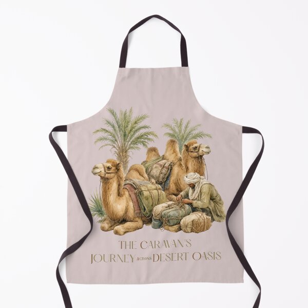 Item preview, The Caravan's Journey Across Desert Oasis - Vintage Watercolor Art    designed and sold by lahmar-abbou.