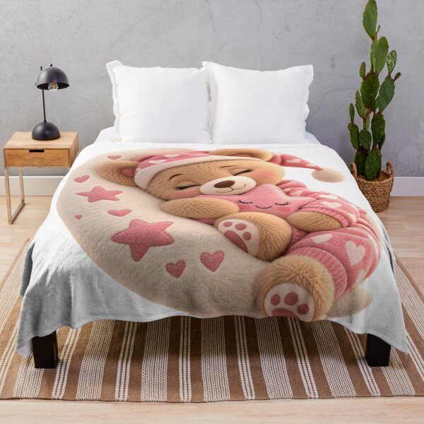 Item preview, Sleeping Teddy Bear on Crescent Moon designed and sold by Dovarune.